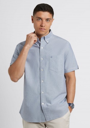 Ben Sherman Short Sleeve Brighton Oxford Organic Košulje Tamnoplave | 67432-RYNQ