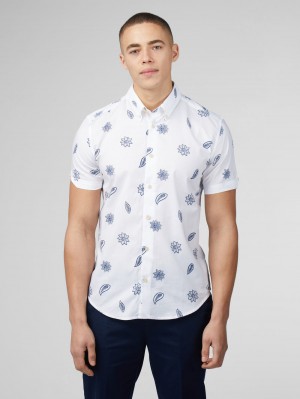 Ben Sherman Signature Floral Košulje Bijele | 68213-PCIA