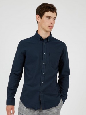 Ben Sherman Signature Organic Oxford Košulje Tamnoplave | 06384-ALRQ