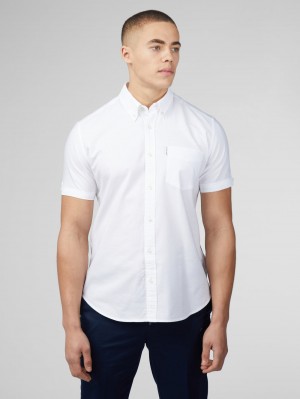 Ben Sherman Signature Short Sleeve Oxford Košulje Bijele | 86159-RJPH