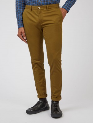 Ben Sherman Signature Skinny Stretch Chino Hlače Smeđe | 06129-CWHB