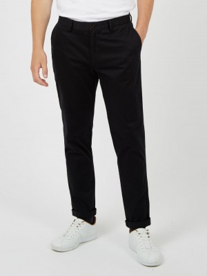 Ben Sherman Signature Slim Stretch Chino Hlače Crne | 63470-WLZY