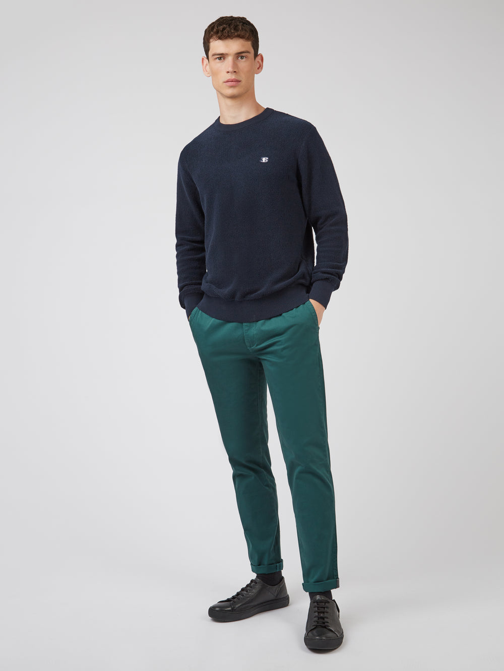 Ben Sherman B by Ben Sherman Crewneck Pletenina Tamnoplave | 59264-SAUF