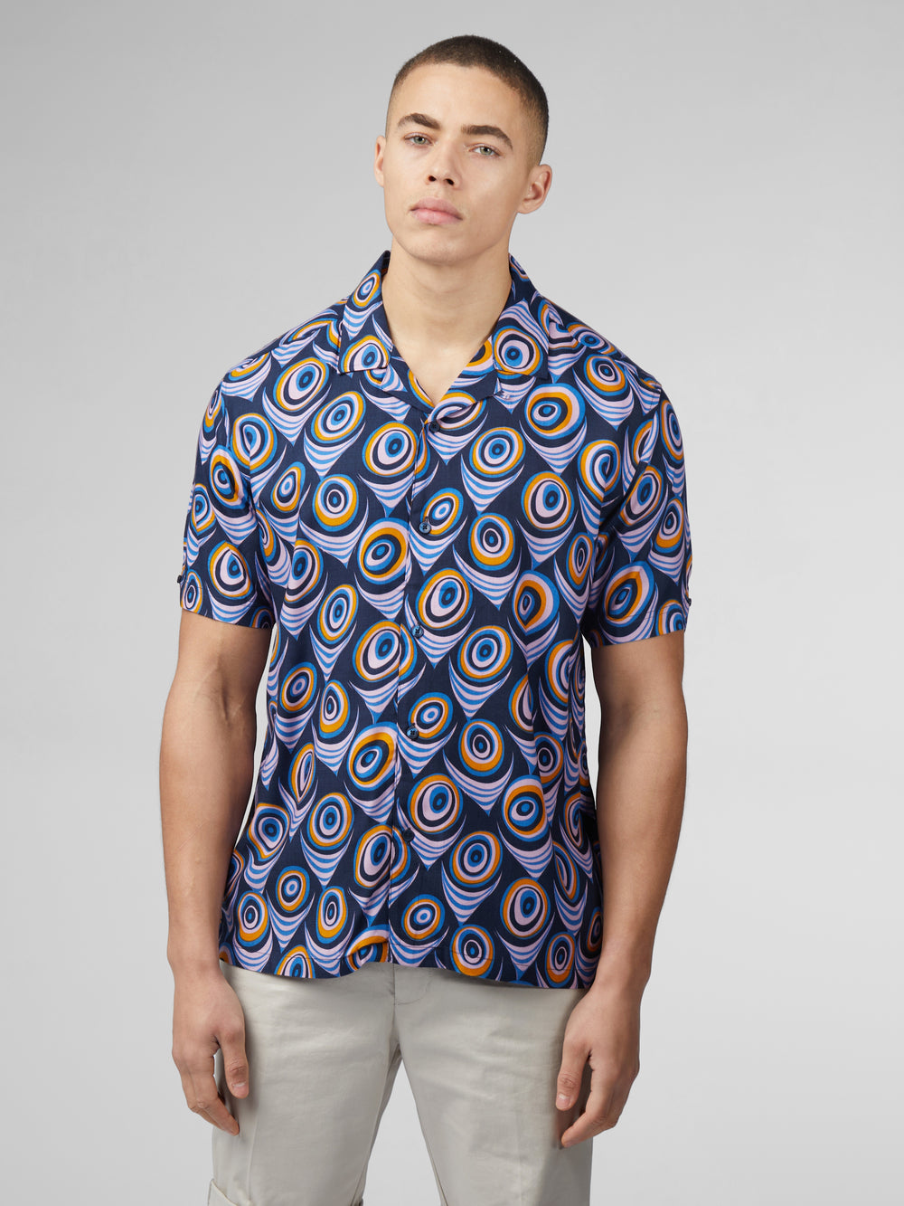 Ben Sherman B by Ben Sherman Psychedelic Print Košulje Ljubičaste | 25716-EWOT