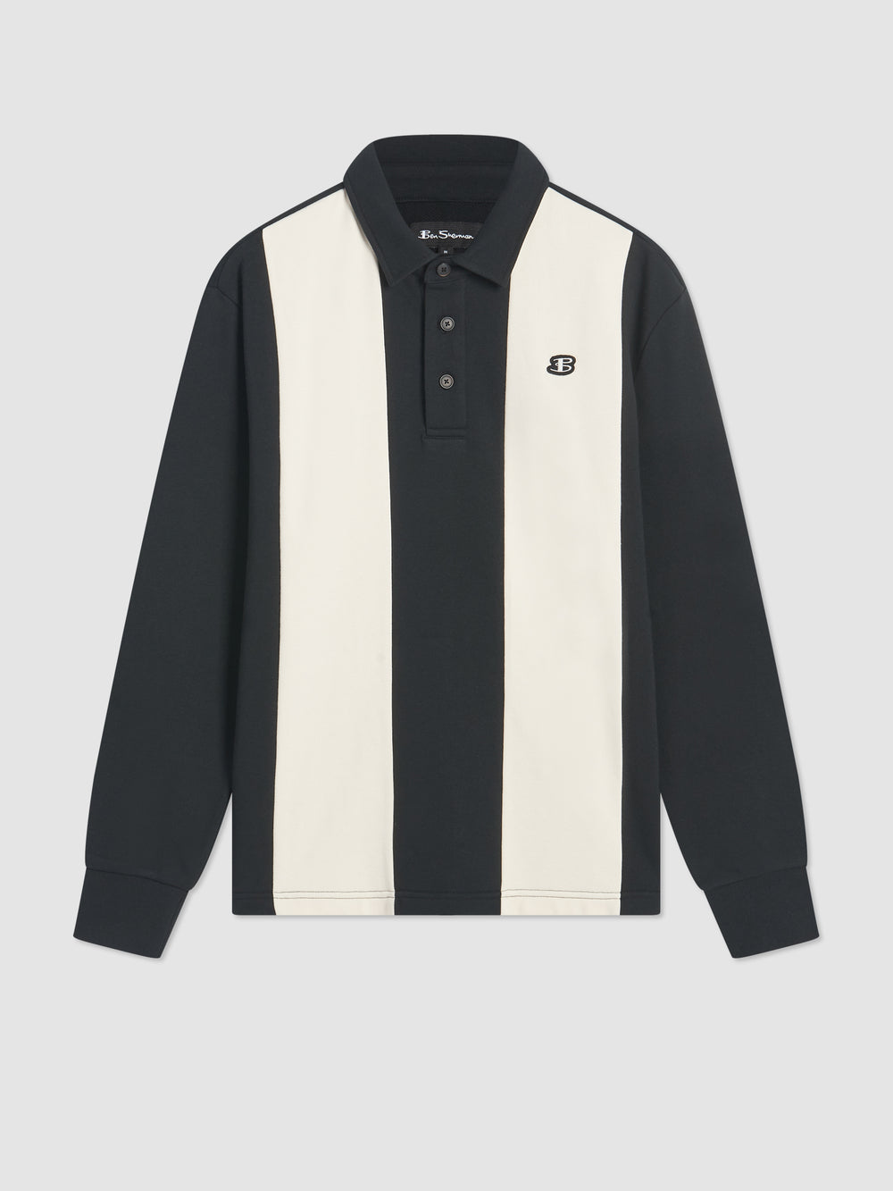 Ben Sherman B by Ben Sherman Stripe Rugby Polo Majice Crne | 25843-OTBN