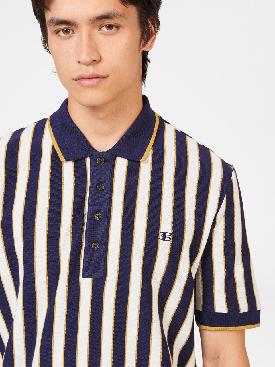 Ben Sherman B by Ben Sherman Vertical Stripe Polo Majice Ljubičaste | 83950-SFHY