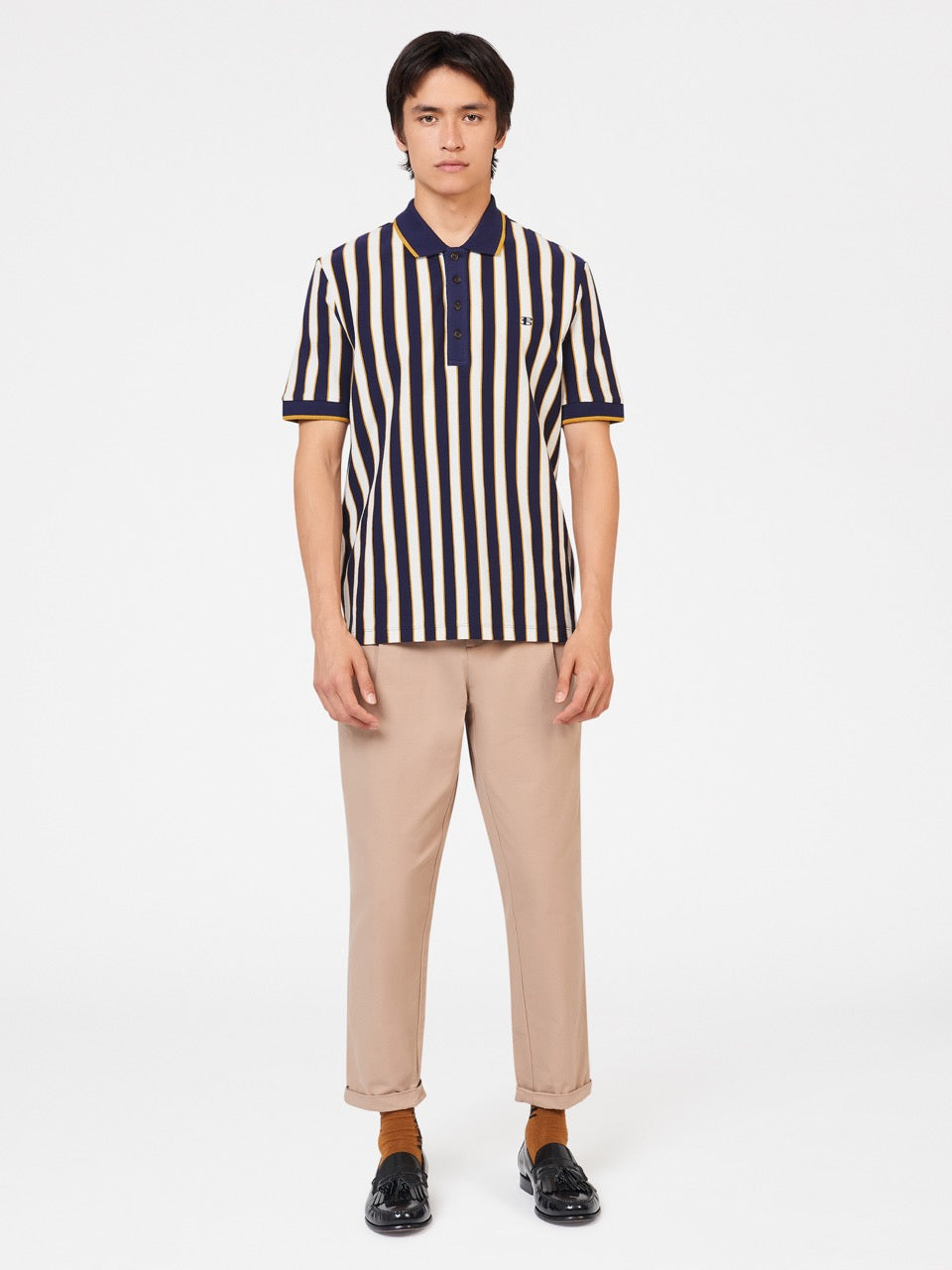 Ben Sherman B by Ben Sherman Vertical Stripe Polo Majice Ljubičaste | 83950-SFHY