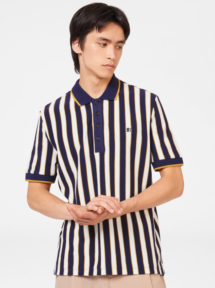 Ben Sherman B by Ben Sherman Vertical Stripe Polo Majice Ljubičaste | 83950-SFHY