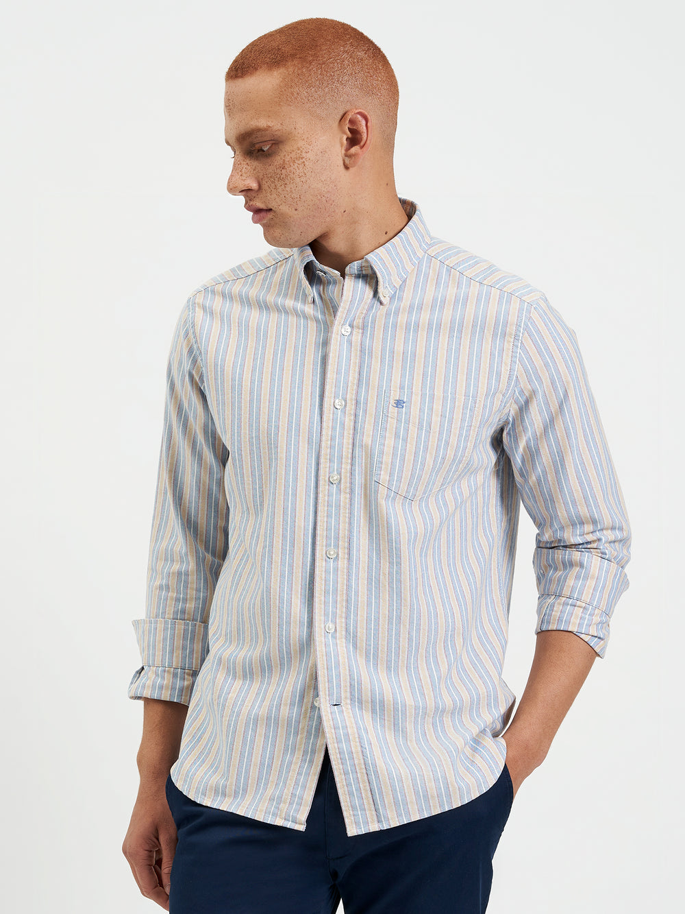 Ben Sherman Brighton Oxford Organic Košulje Plave Visebojne | 89467-MIJQ