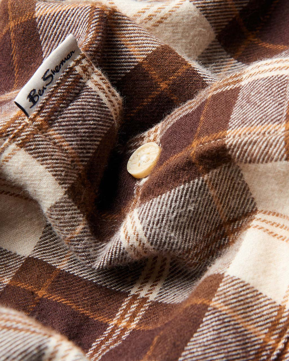 Ben Sherman Brushed Plain Check Košulje Čokoladne | 02861-TAHL