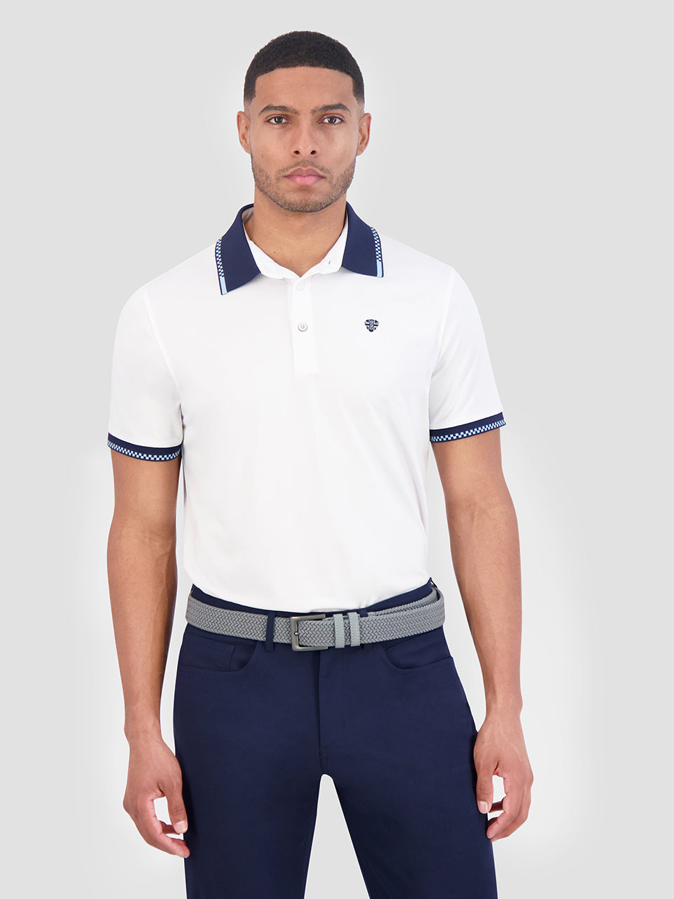 Ben Sherman Checker Rib Air Pique Sports Fit Polo Majice Bijele | 18465-HTYK