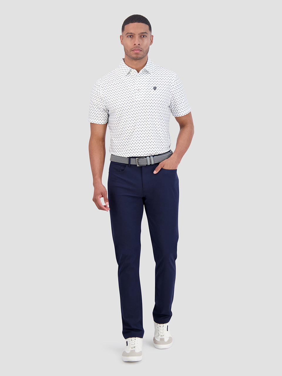 Ben Sherman Chequerboard Geo Polo Majice Bijele | 62598-WMKV