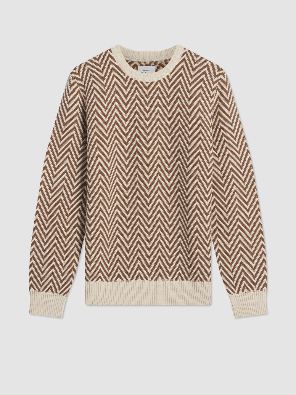 Ben Sherman Chevron Jacquard Crewneck Pletenina Bijele | 58972-EXRT