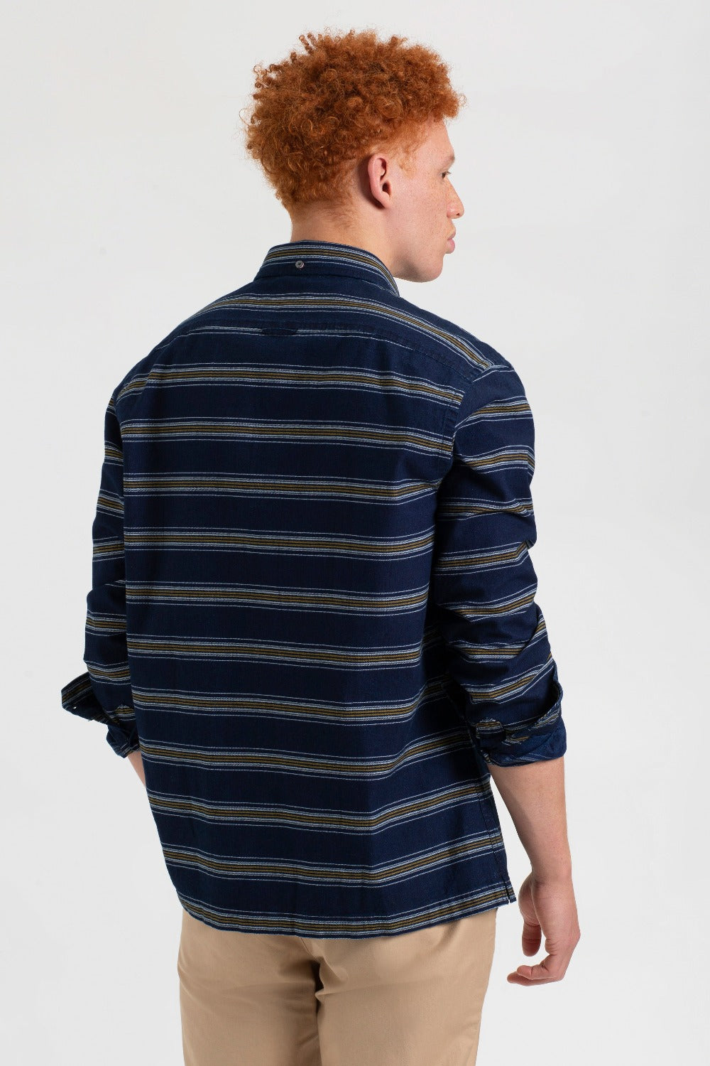 Ben Sherman Dalston Blues Long Sleeve Indigo Stripe Košulje Indigo | 34529-KCWZ