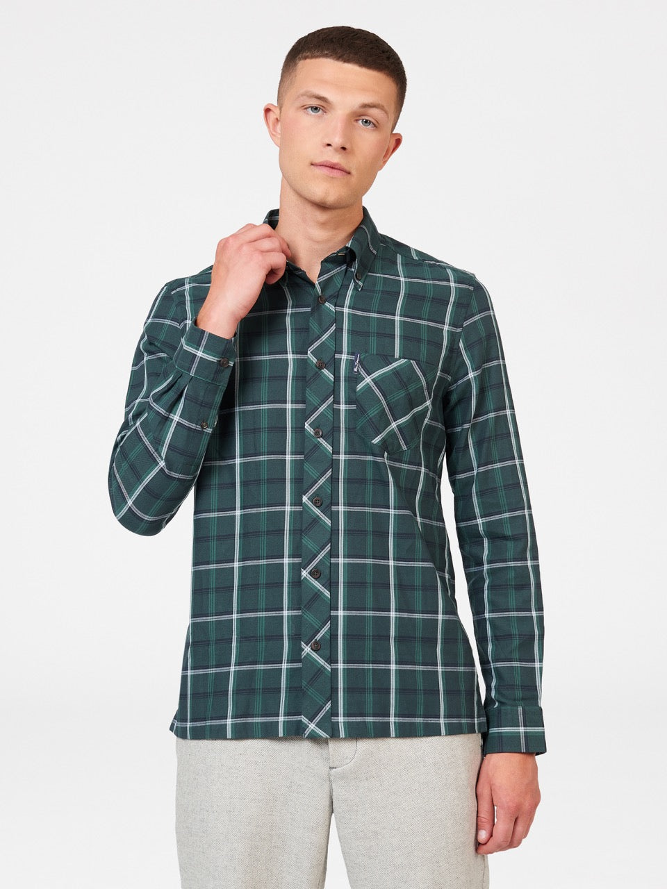 Ben Sherman Grid Check Košulje Zelene | 36594-SHPN