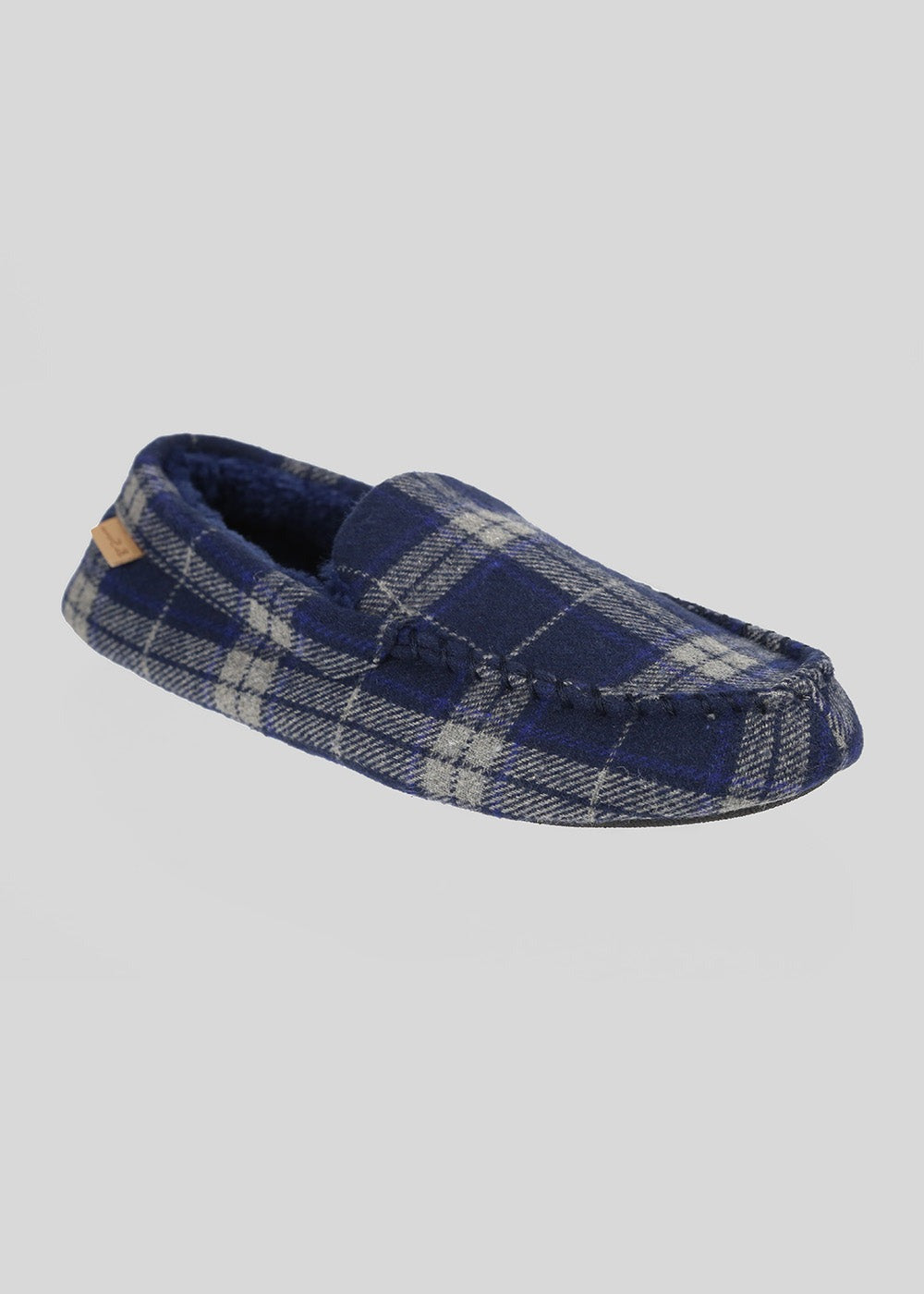 Ben Sherman Gritti Palace Check Moccasin Slipper Tamnoplave | 97146-QIBZ