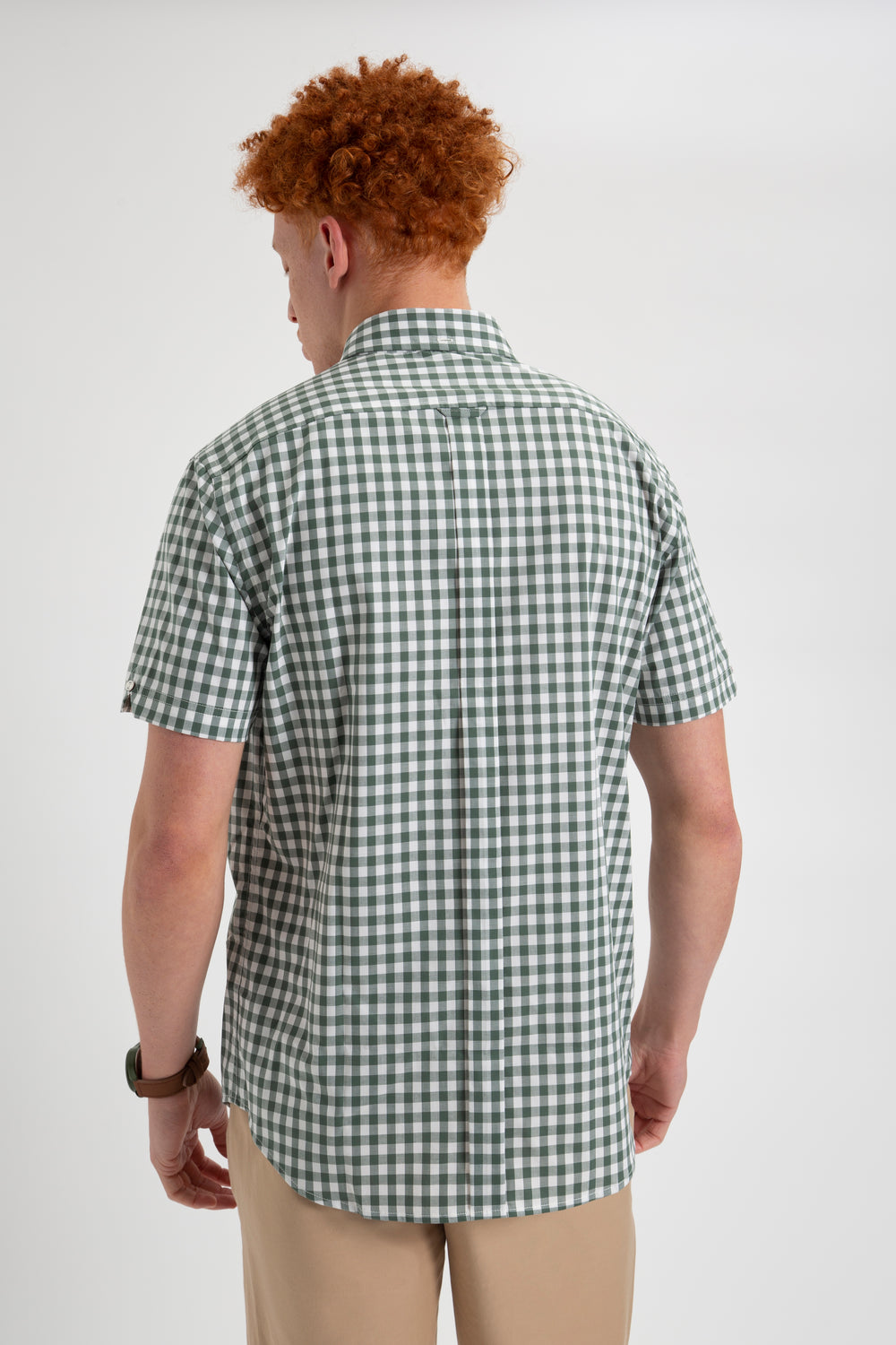 Ben Sherman House Poplin Gingham Košulje Maslinasto Zelene | 84972-ZMEN