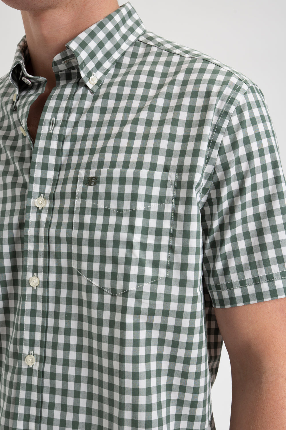 Ben Sherman House Poplin Gingham Košulje Maslinasto Zelene | 84972-ZMEN