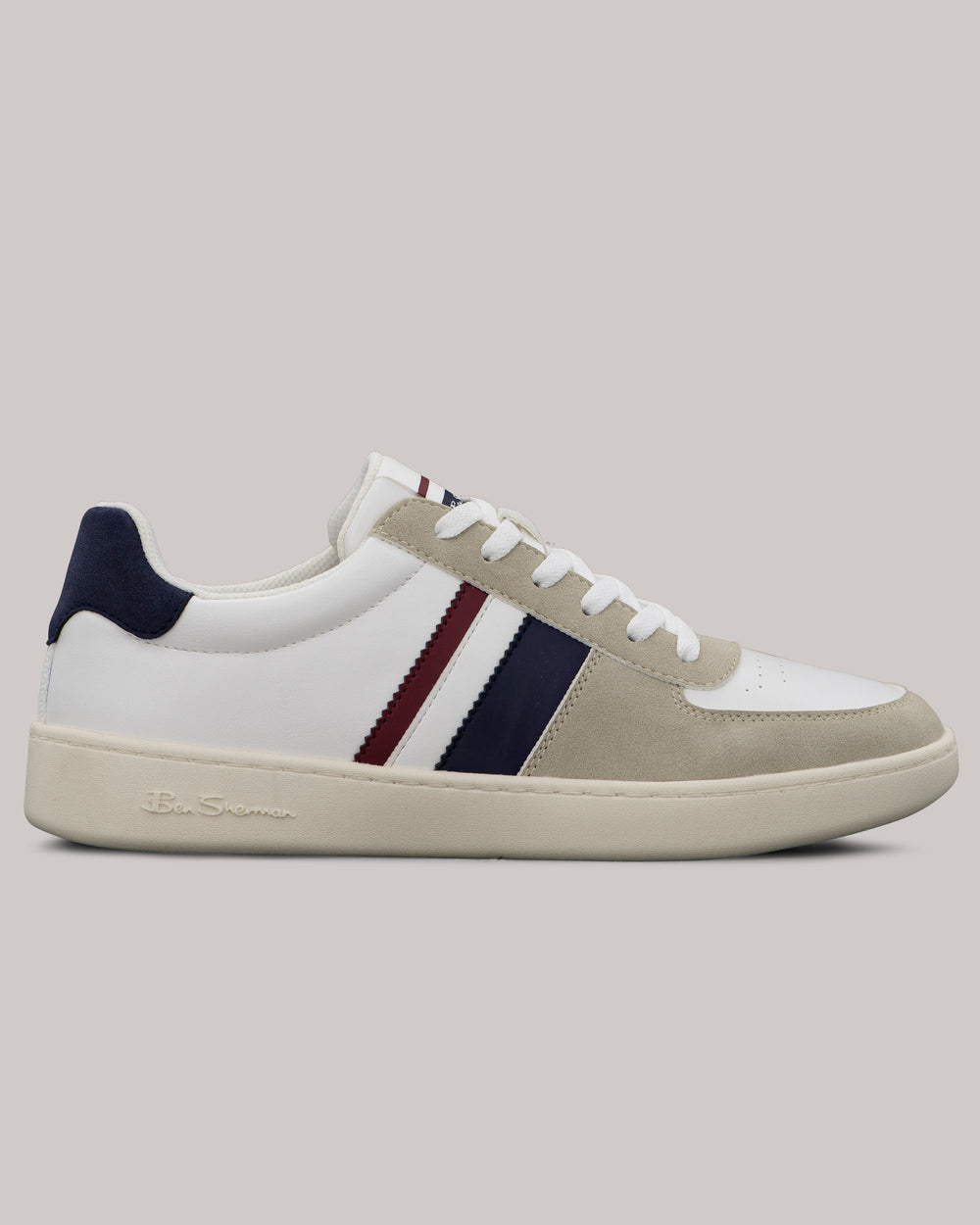 Ben Sherman Hyde Navy Stripe Tenisice Bijele | 70521-EZTK