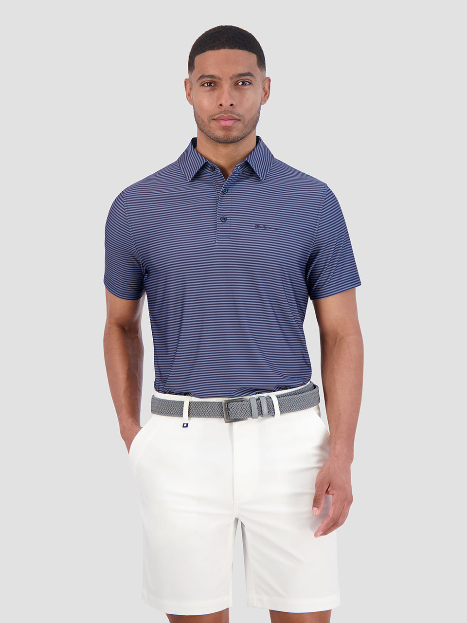 Ben Sherman Mini Stripes Tech Jersey Sports Fit Polo Majice Tamnoplave | 36945-PNIX