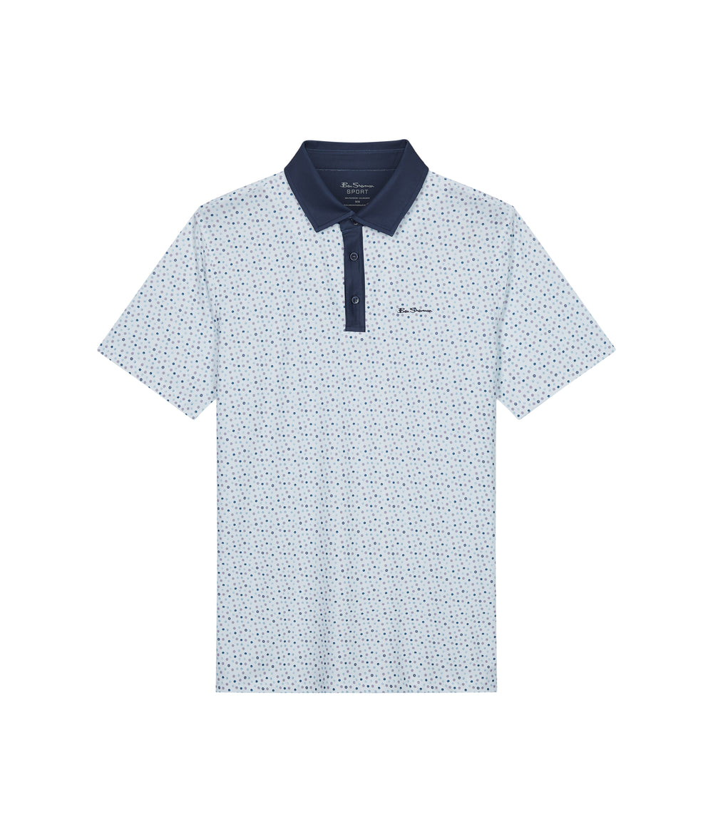 Ben Sherman Polka Dots Tech Jersey Sports Fit Polo Majice Bijele | 38209-NDPC