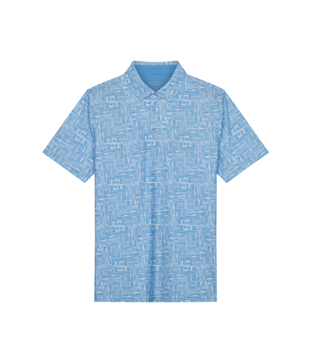 Ben Sherman Radio Stack Tech Jersey Sports Fit Polo Majice Plave | 29583-QXCV