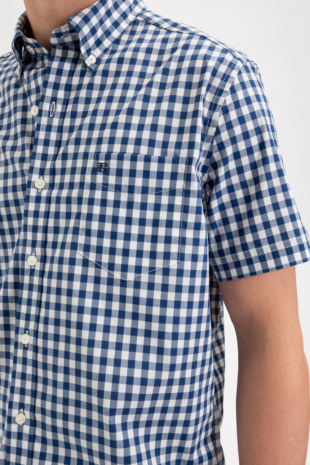 Ben Sherman Short Sleeve House Poplin Gingham Košulje Tamnoplave Maslinasto Zelene | 29347-OIRD