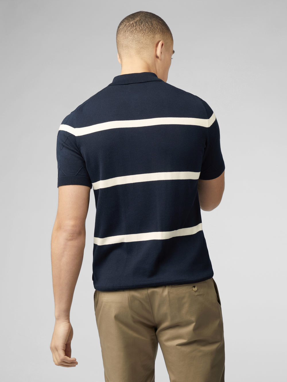 Ben Sherman Signature Argyle Stripe Polo Pletenina Tamnoplave | 34529-WUTV