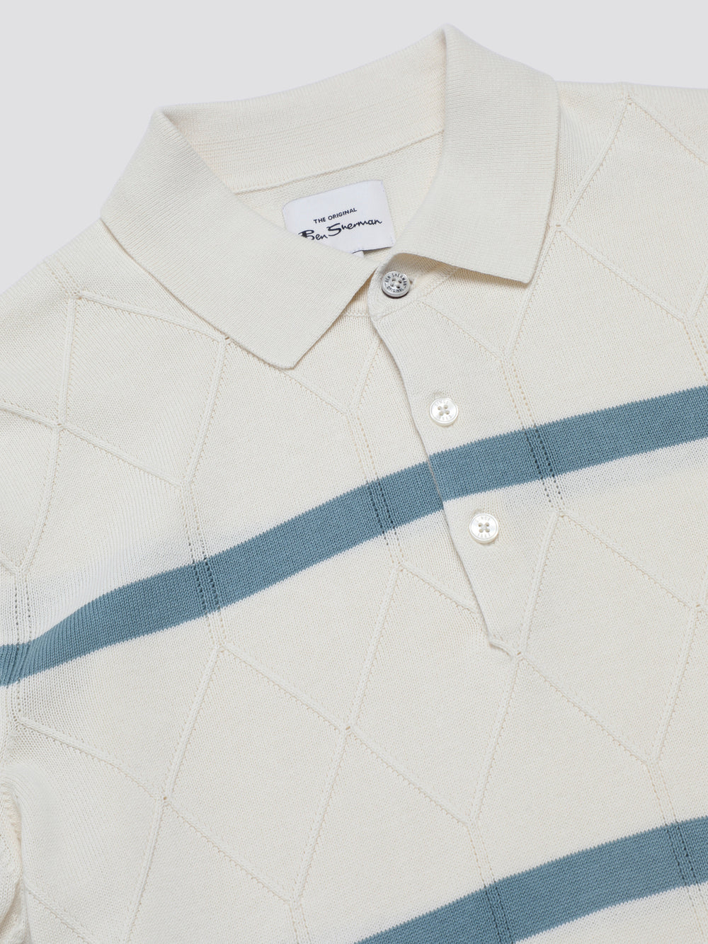 Ben Sherman Signature Argyle Stripe Polo Pletenina Bijele | 31750-QODM