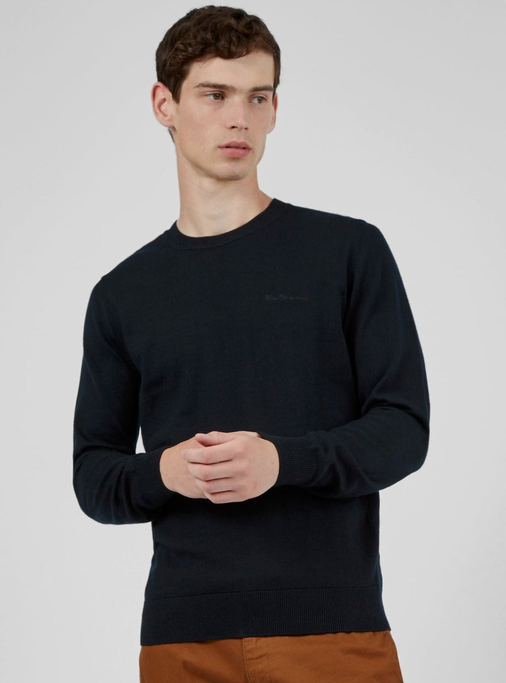 Ben Sherman Signature Crewneck Pletenina Crne | 69510-JWYS