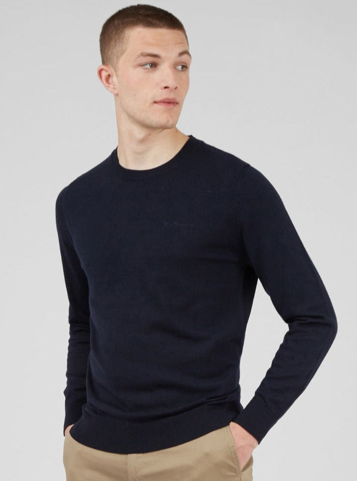 Ben Sherman Signature Crewneck Pletenina Tamnoplave | 59634-RYLC