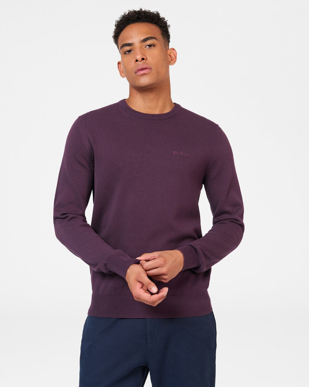 Ben Sherman Signature Crewneck Pletenina Ljubičaste | 56083-MYSI