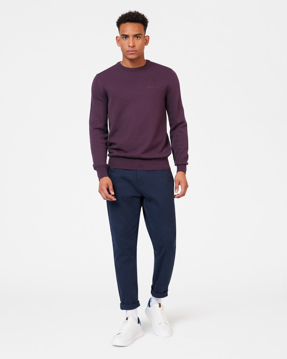 Ben Sherman Signature Crewneck Pletenina Ljubičaste | 56083-MYSI