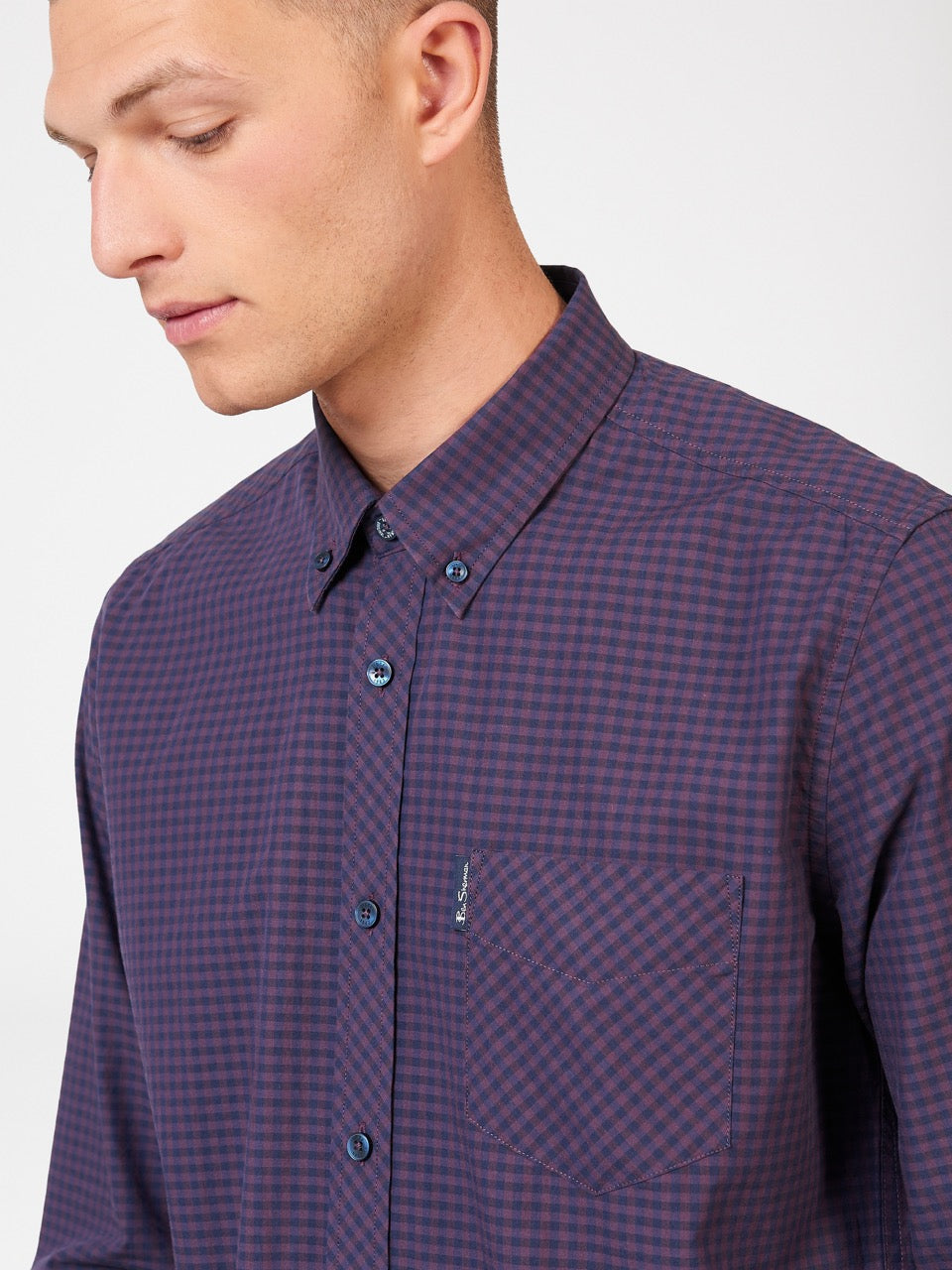 Ben Sherman Signature Gingham Long-Sleeve Košulje Ljubičaste | 53280-FEDU