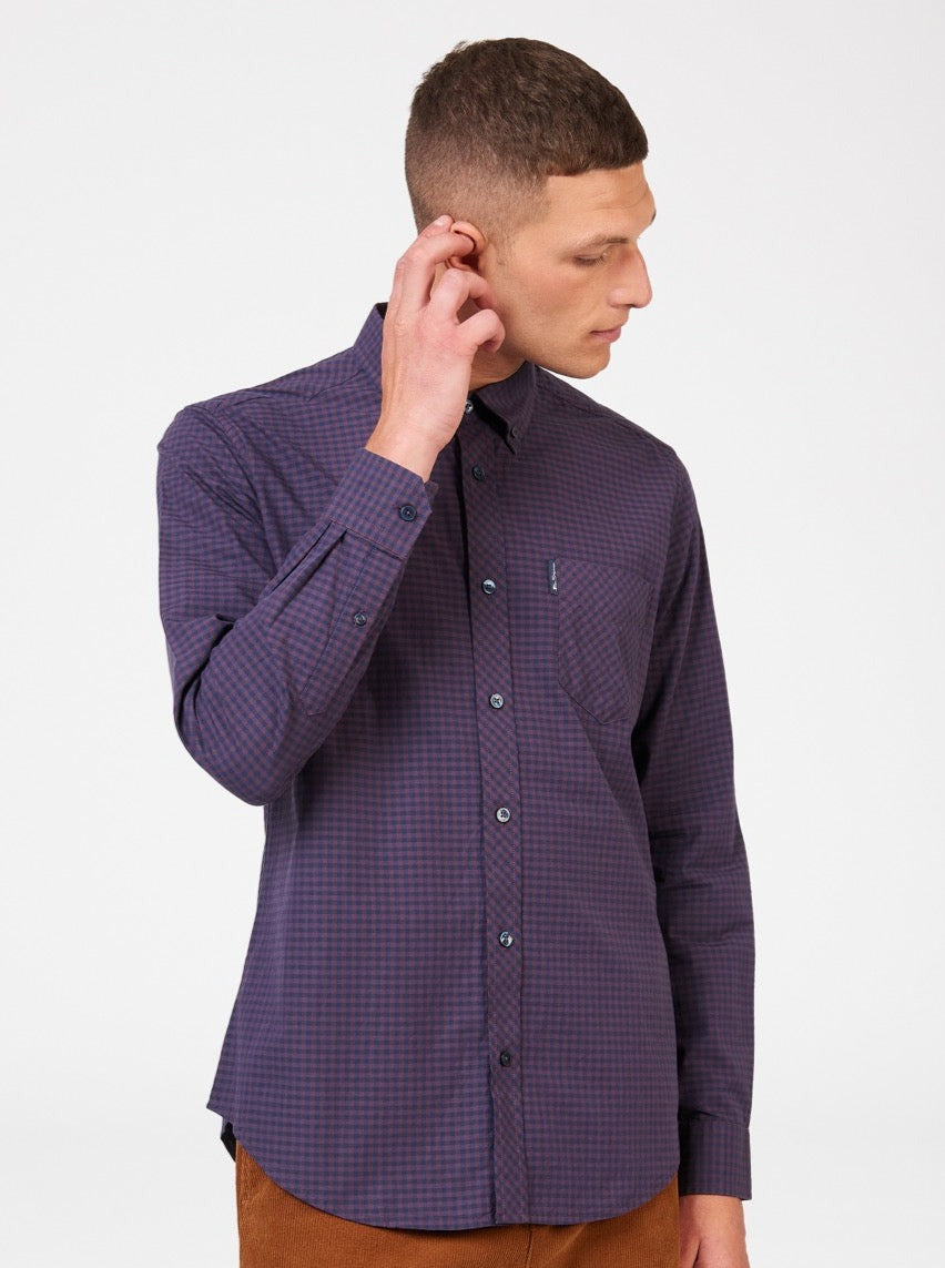 Ben Sherman Signature Gingham Long-Sleeve Košulje Ljubičaste | 53280-FEDU