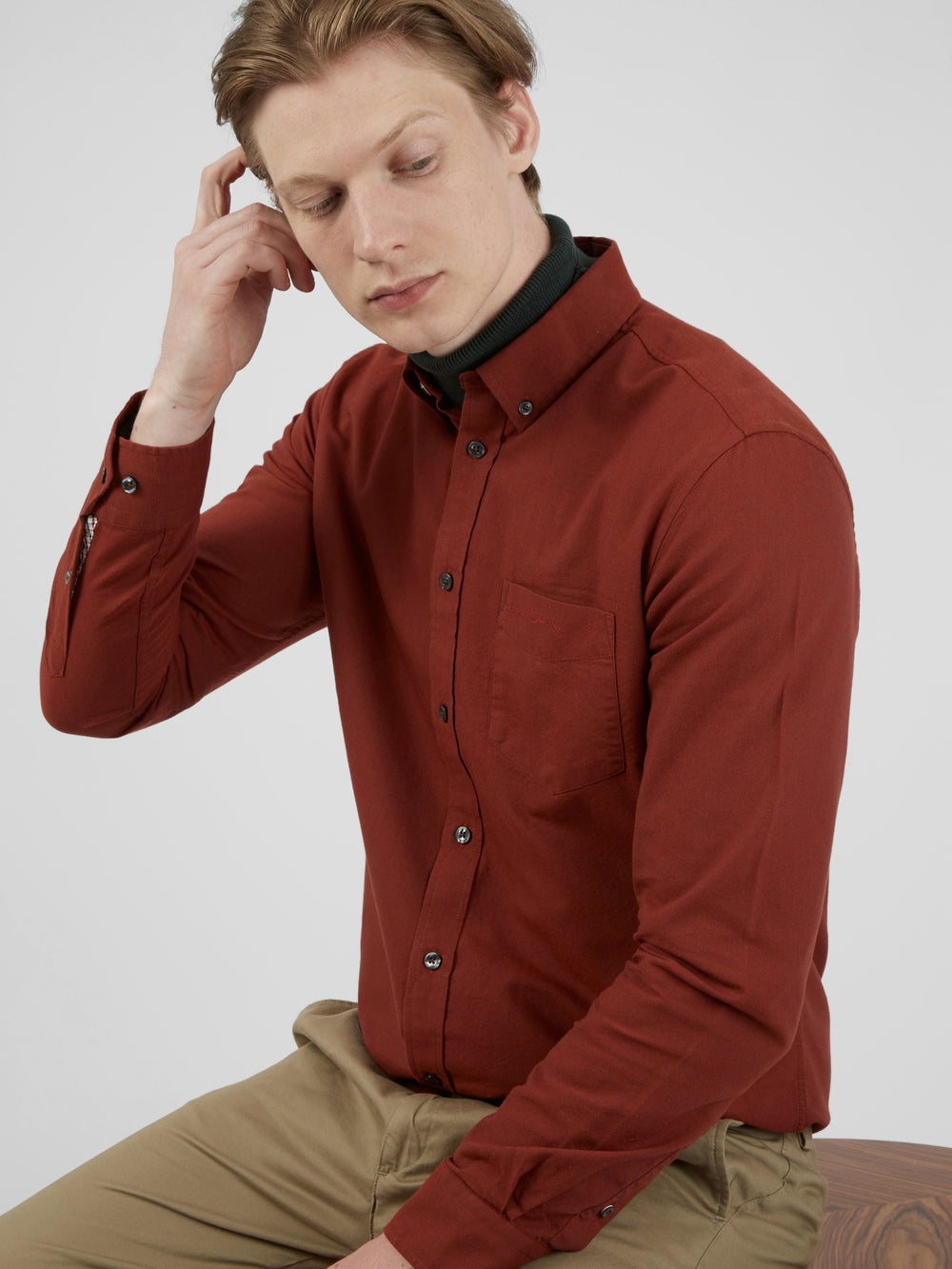 Ben Sherman Signature Long-Sleeve Oxford Košulje Narančaste | 95763-OBLH