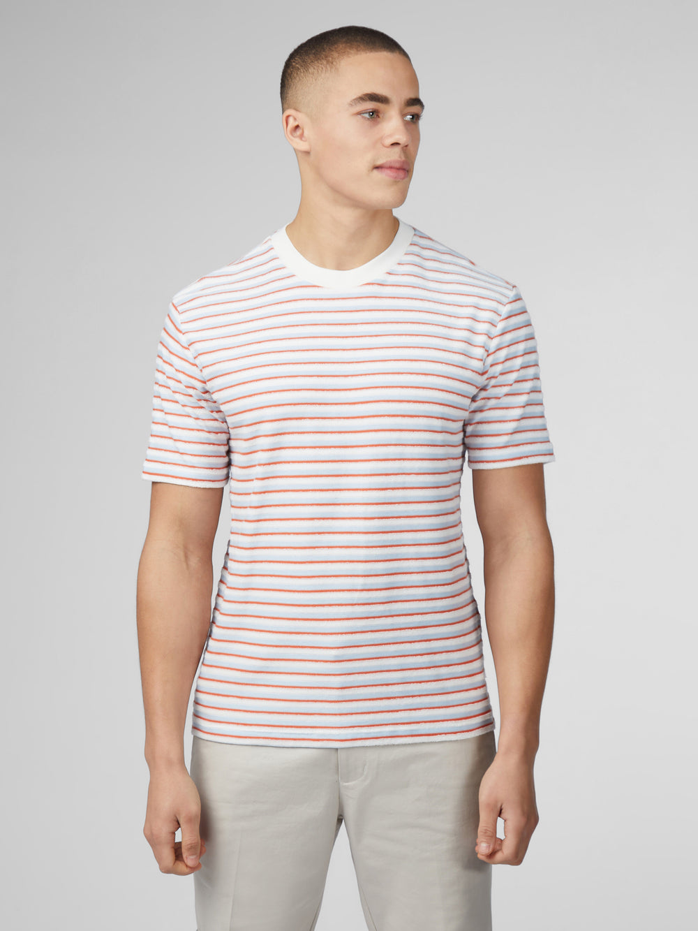 Ben Sherman Signature Loopback Stripe Majica Plave | 43176-FJBY