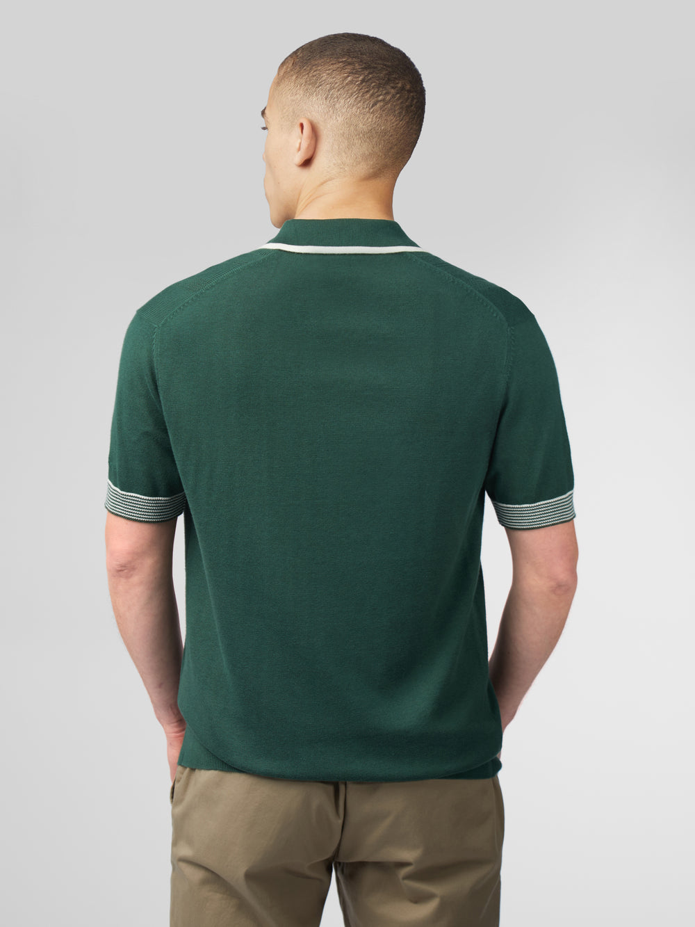 Ben Sherman Signature Open Neck Polo Pletenina Zelene | 93184-NTAF