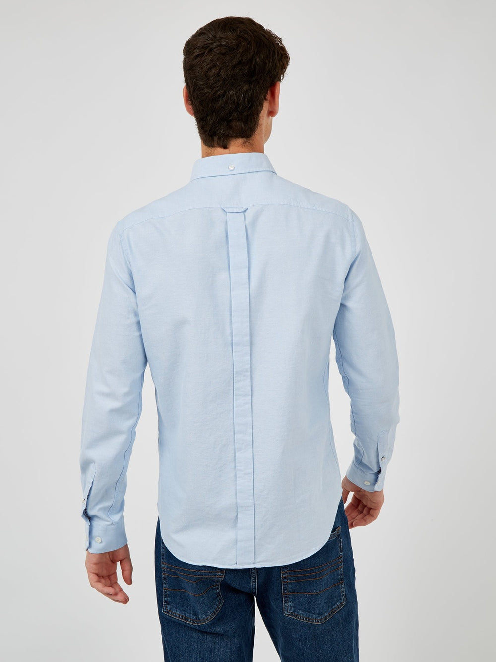 Ben Sherman Signature Organic Long-Sleeve Oxford Košulje Plave | 87536-JFKN