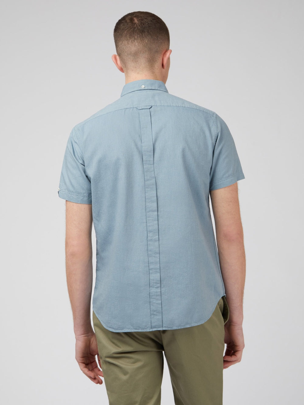 Ben Sherman Signature Organic Short-Sleeve Oxford Shadow Košulje Plave Sive | 54860-JSNF