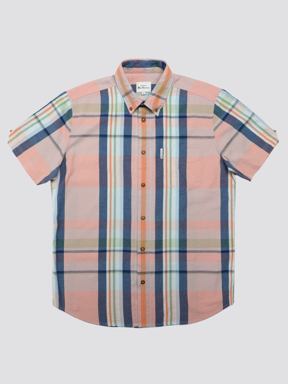 Ben Sherman Signature Seersucker Check Košulje Roze | 75640-STZB