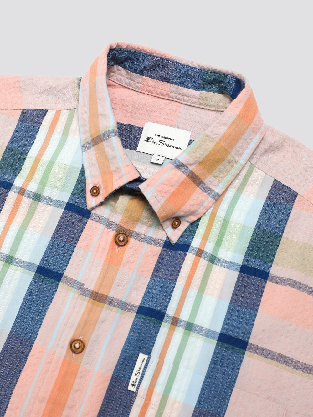 Ben Sherman Signature Seersucker Check Košulje Roze | 75640-STZB