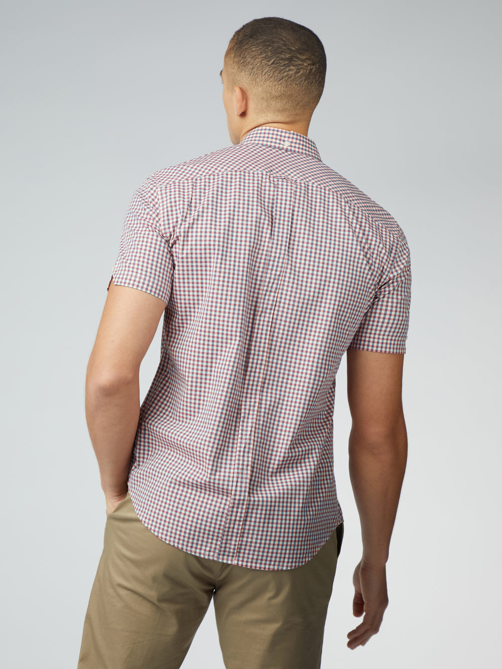 Ben Sherman Signature Short Sleeve Gingham Košulje Crvene Bijele | 18907-TIAB