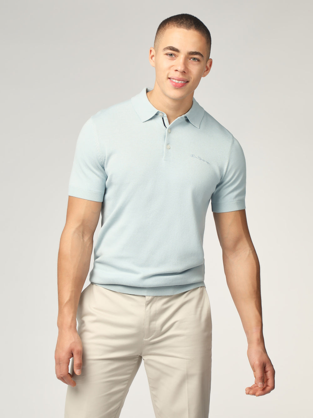 Ben Sherman Signature Short Sleeve Polo Pletenina Plave | 93851-UZJI