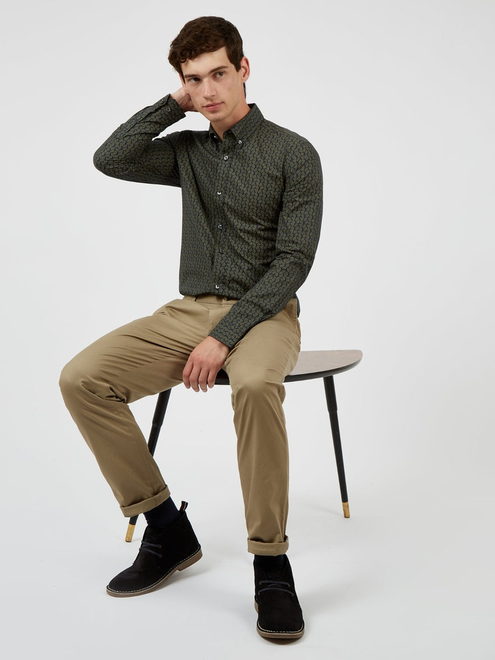 Ben Sherman Signature Slim Stretch Chino Hlače Sive | 57432-DEYR