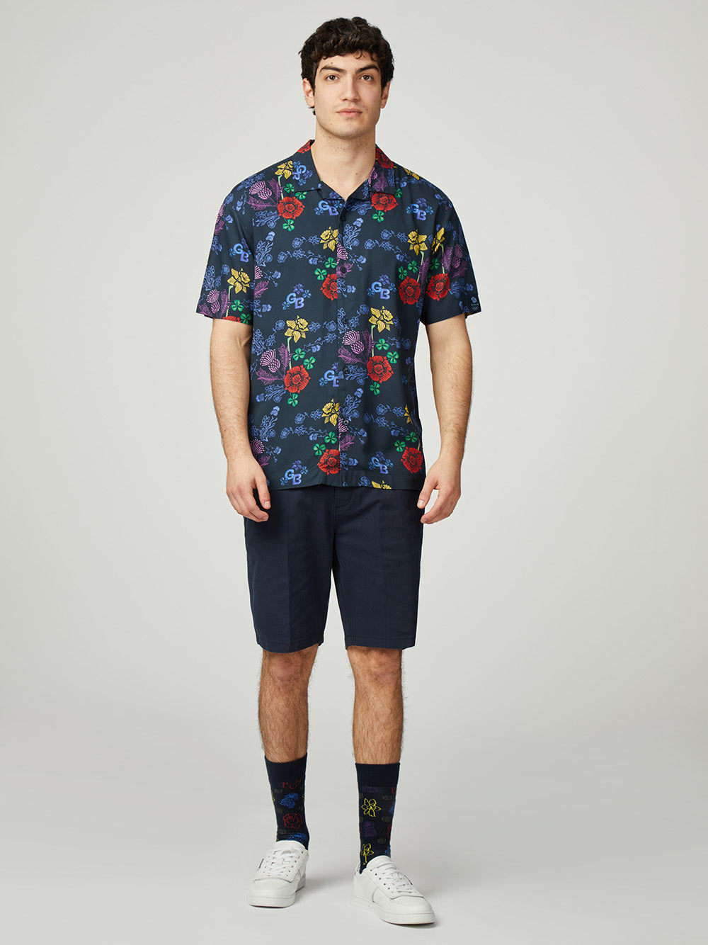 Ben Sherman Team GB Floral Košulje Tamnoplave | 48173-FWGR