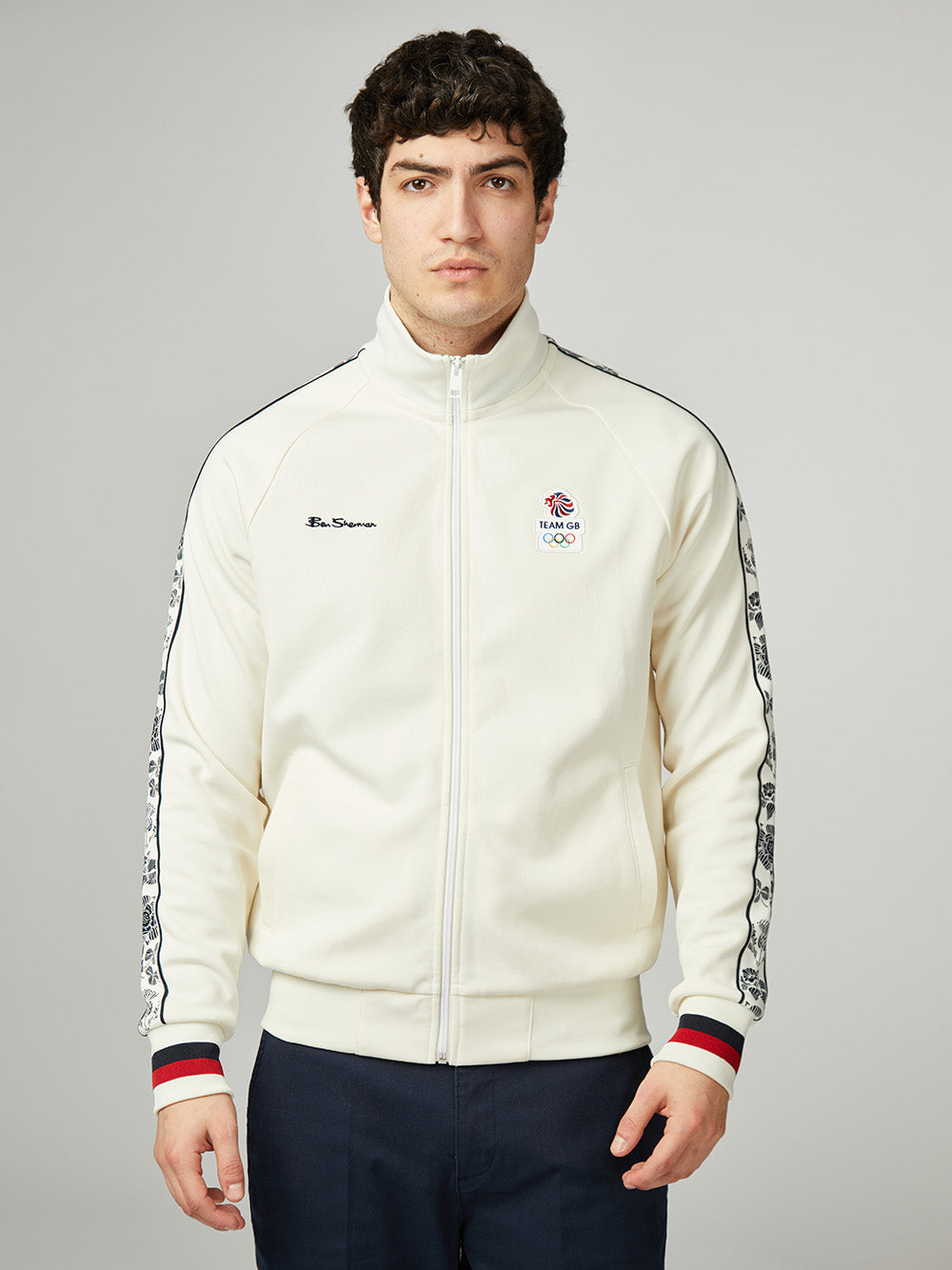 Ben Sherman Team GB Taped Track Top Jakne Bijele | 10537-NEKP