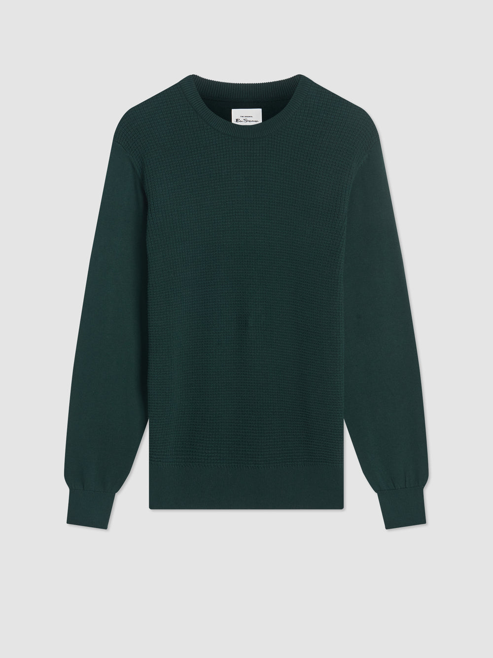 Ben Sherman Textured Crewneck Pletenina Tamno Zelene | 96713-POGA