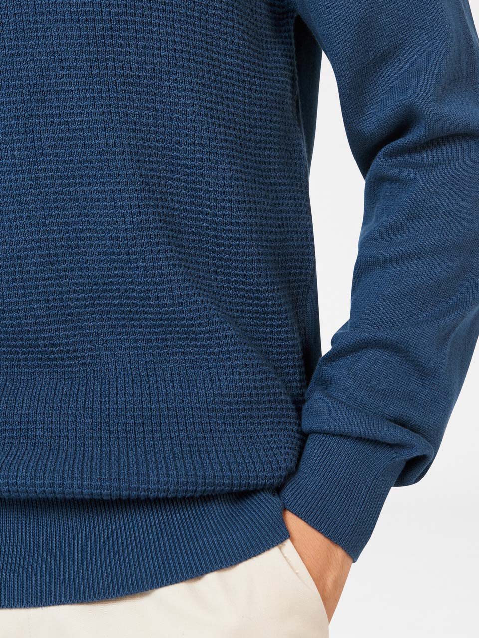 Ben Sherman Textured Crewneck Pletenina Indigo | 85193-IFKR